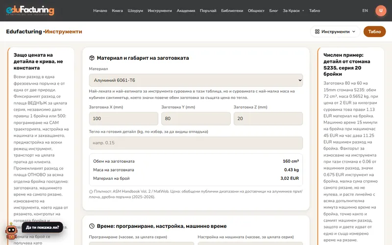 Оферта за фрезоване