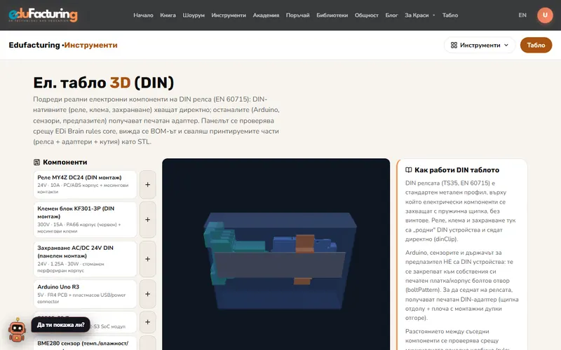 Ел. табло 3D (DIN)