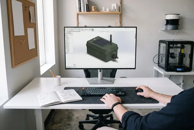 CAD модел на кошер монитор на екрана
