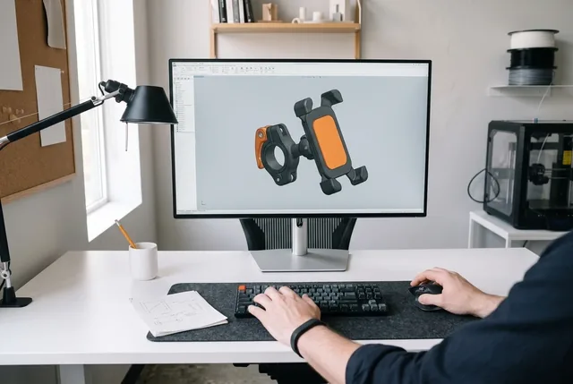 CAD модел на стойка за телефон на екрана