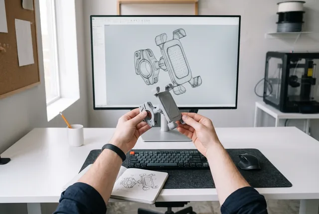 Първи 3D принтиран прототип на стойка за телефон